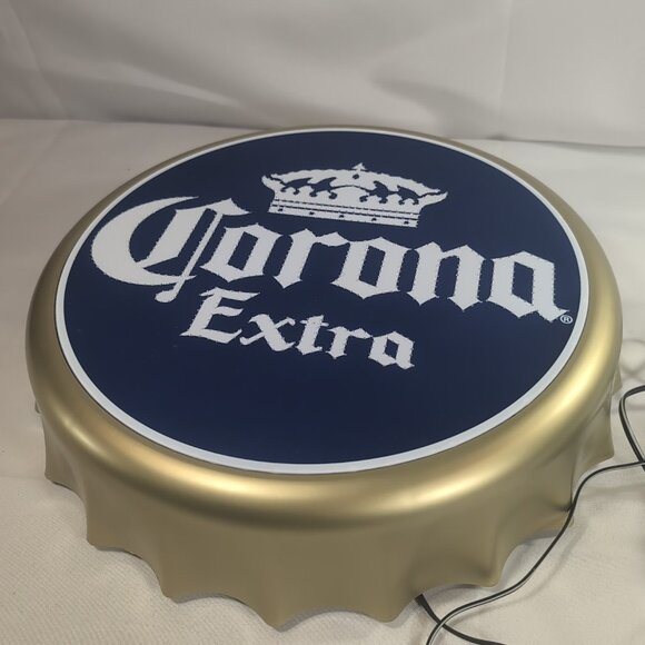 Corona Extra Beer Bottle Cap Wall Light Fiber Optic Gold Blue Vintage 2004 Bar - Picture 9 of 16